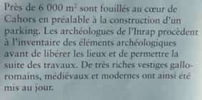 prs de 6000 m2 fouills  cahors, avant la construction du parking prs de la place Franois Mitterrand