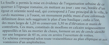 la fouille a permis la mise en vidence de l'organisation urbaine de ce quartier